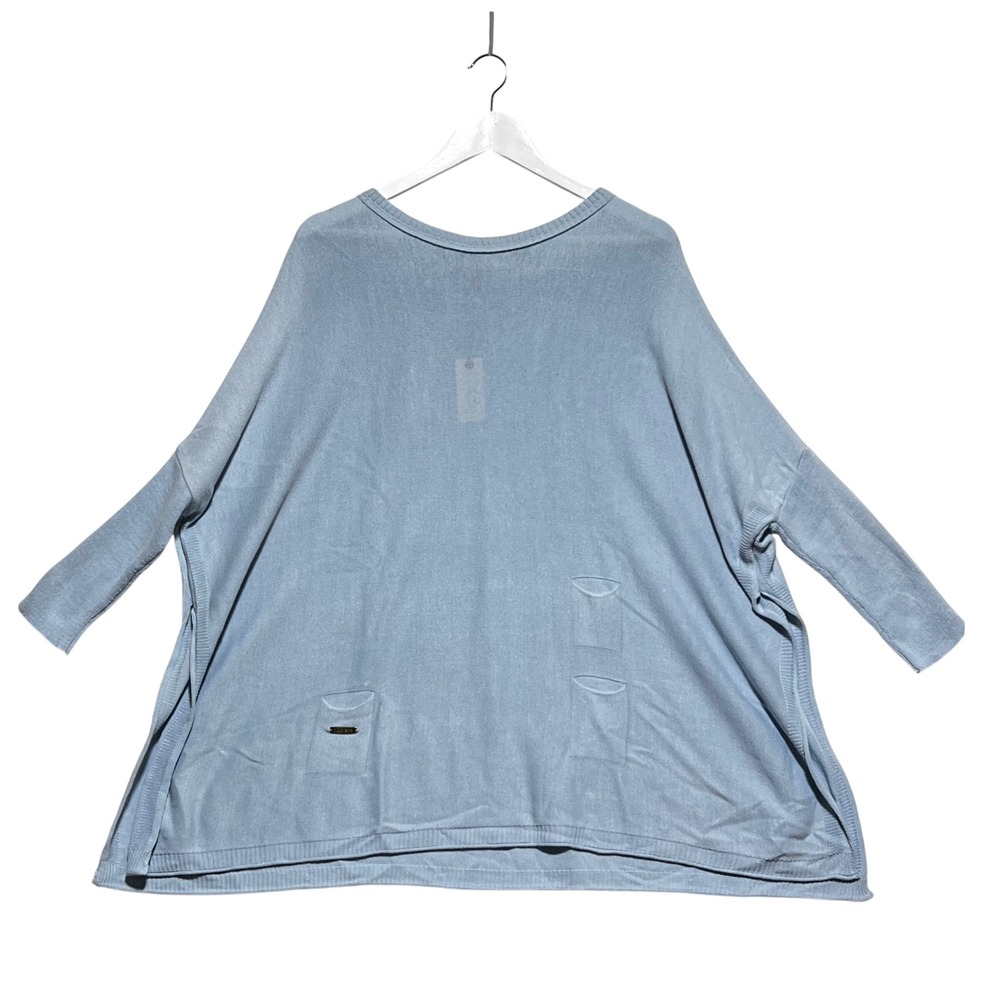 MerSea Catalina Sweater Women OS Blue Oversized Lightweight Boxy Lagenlook NWT
